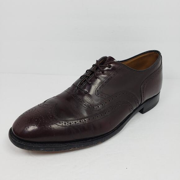 Johnson Murphy Mens Size 11 Optima Burgundy Leather Formal Dress Wingtip Shoes main image 7